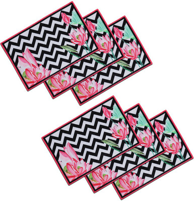SEJ BY NISHA GUPTA Rectangular Pack of 6 Table Placemat(Multicolor, Cotton)