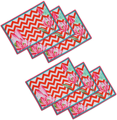 SEJ BY NISHA GUPTA Rectangular Pack of 6 Table Placemat(Multicolor, Cotton)