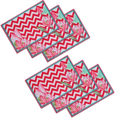 SEJ BY NISHA GUPTA Rectangular Pack of 6 Table Placemat(Multicolor, Cotton)