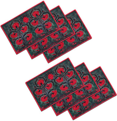SEJ BY NISHA GUPTA Rectangular Pack of 6 Table Placemat(Multicolor, Cotton)