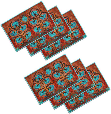 SEJ BY NISHA GUPTA Rectangular Pack of 6 Table Placemat(Multicolor, Cotton)