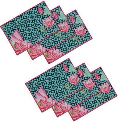 SEJ BY NISHA GUPTA Rectangular Pack of 6 Table Placemat(Multicolor, Cotton)
