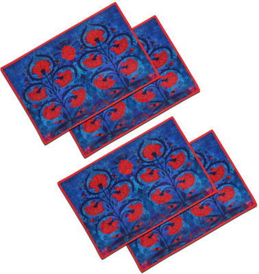 SEJ BY NISHA GUPTA Rectangular Pack of 4 Table Placemat(Multicolor, Cotton)