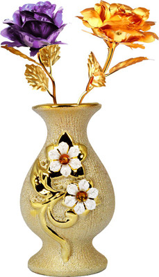 

Stealodeal Gold, Purple Rose Artificial Flower with Pot(9.8 inch, Pack of 2)
