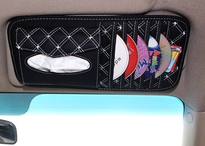

HOKIPO CD/DVD Storage Organizer Bag and Tissue Holder - Car Visor Pouch(1)