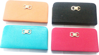 MODESTIE Casual Orange, Blue, Black, Pink Clutch, Black;blue;orange;pink