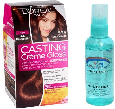 

L'Oreal Paris HAIR COLOUR CHOCOLATE WITH PINK ROOT SERUM(Set of 2)