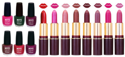 

Nive NIVE 6 Vibrant Color NAIL POLISH + 8 Rich Color QUNEX LIPSTICK COMBO(Set of 14)