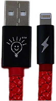 

Parallel Universe Leather Braided Lightning Cable(Apple devices with lightning connector, Red, Sync and Charge Cable)