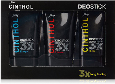 

Cinthol Energy, Intense & Rush Deodorant Stick - For Men(120 g)