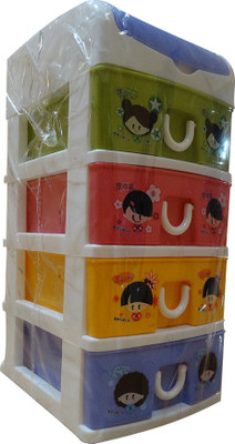 

Greenmax 4 Compartments Plastiic Drowers(Multicolor)