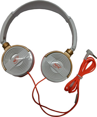 

Ekambotics SPN SP-81 Wired Over the Ear Headphones (White and orange) Headphones(Multicolor, Over the Ear)