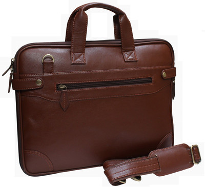 Attache 15.6 inch Expandable Laptop Messenger Bag(Brown), Brown08