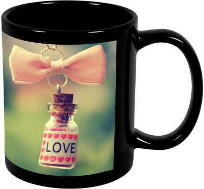 

Thirsty Guys Love Black Ceramic Mug(325 ml), Multicolor