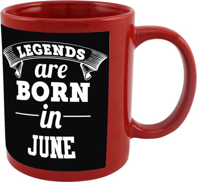 

Thirsty Guys Legends Are Born In June Ceramic Mug(325 ml), Multicolor