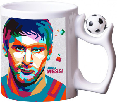 

Thirsty Guys Lionel Messi Football Ceramic Mug(325 ml), Multicolor