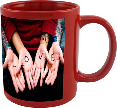 

Thirsty Guys Love Red Ceramic Mug(325 ml), Multicolor