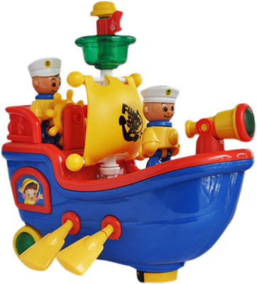 

Trinkets & More - Sailing and Rowing Boat with Lights and Music | Flash and Search Light | Fun Toys Kids 2 + Years(Multicolor)