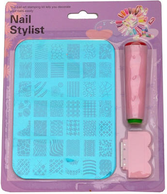 

Royalkart Nail Art Stamping Kit Decoration Jumbo Image Plate Gift Girl Woman XY14(Pink)