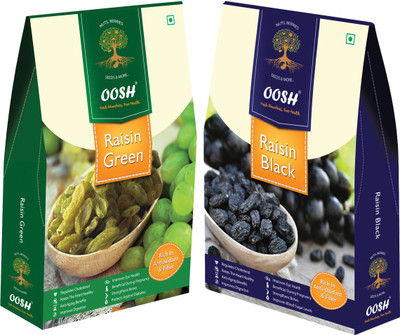 

Oosh Seedless Black & Afgani Green Raisins(450 g, Box)