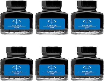 PARKER Quink Ink Bottle(Pack of 6, Ink Color - Blue)