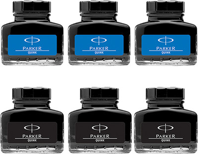 

Parker Quink Blue & Black Ink Bottle(Pack of 6)