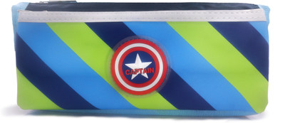 

Maurya Pustak Bhawan Captain America Logo Strip Pencil Pouch Black NA Art Artificial Leather Pencil Box(Set of 1, Black)