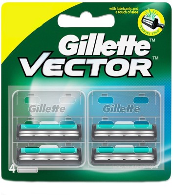 Gillette Vector 2-Bladed Cartridges with Pivoting Head(Pack of 4)