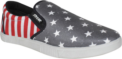 

Stylar Delta Slip On Sneakers For Men(Multicolor, Red