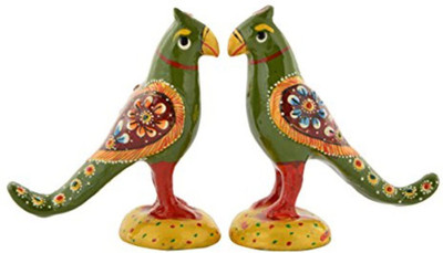 

HOUZZPLUS Handicrafted home decor decorative handpainted metal Parrot Figurines , Showpiece , Home Decor , Table decor , Gift Item Decorative Showpiece - 8 cm(Iron, Green)