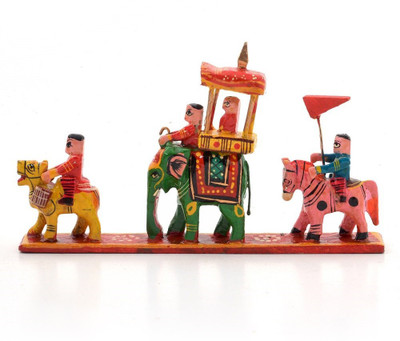

Home India Royal Maharaja Procession Handicraft Item 204 Decorative Showpiece - 10.16 cm(Wooden, Multicolor)