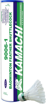 

KAMACHI 9006-1 Feather Shuttlecocks Feather Shuttle - White(Medium slow, 76, Pack of 10)