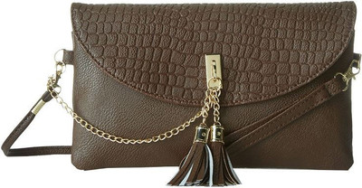 

Lino Perros Women Casual Brown Leatherette Sling Bag
