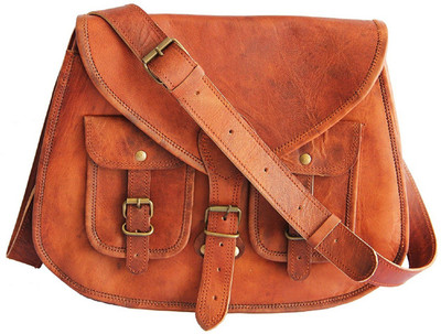 

Mangal Murti Handicrafts Girls Casual Brown Genuine Leather Sling Bag