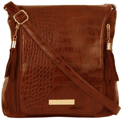 

Lino Perros Women Casual Brown Leatherette Sling Bag