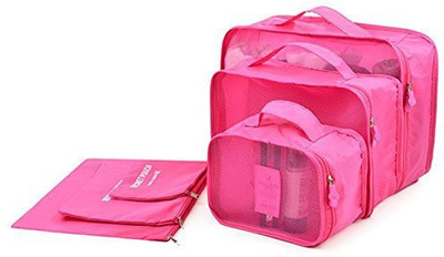 

Italish 6 in 1 Waterproof Portable Laundry Pouch Bags Storage(Pink)