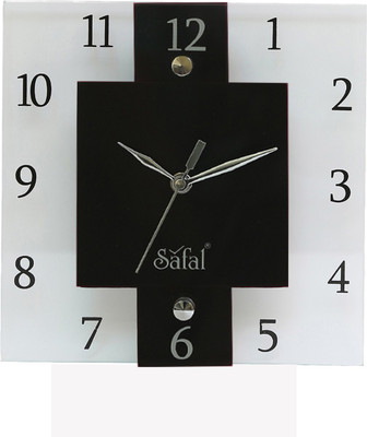 Safal Analog Wall Clock(Black, With Glass) Safal Analog Wall Clock(Black, With Glass)