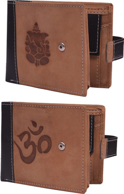 

Krosshorn Men Brown Genuine Leather Wallet(14 Card Slots)