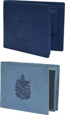 

Krosshorn Men Multicolor Genuine Leather Wallet(14 Card Slots), Dark blue & light blue
