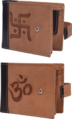 

Krosshorn Men Brown Genuine Leather Wallet(14 Card Slots)