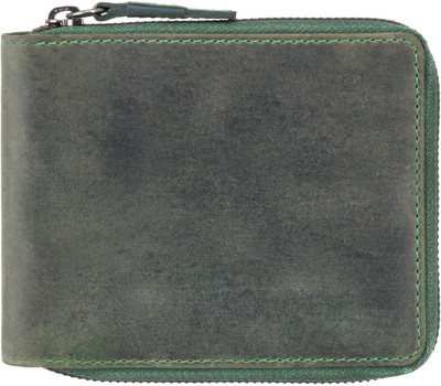 

Visconti Men Green Genuine Leather Wallet(3 Card Slots), Oil green
