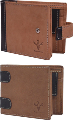 

Krosshorn Men Brown Genuine Leather Wallet(14 Card Slots)