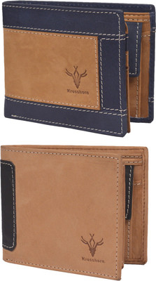 

Krosshorn Men Brown Genuine Leather Wallet(14 Card Slots)