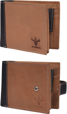 

Krosshorn Men Brown Genuine Leather Wallet(14 Card Slots)