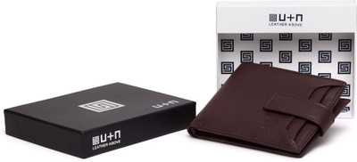 

U+N Men Brown Genuine Leather Wallet(6 Card Slots)