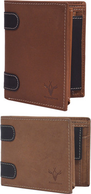 

Krosshorn Men Brown Genuine Leather Wallet(14 Card Slots)