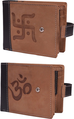 

Krosshorn Men Brown Genuine Leather Wallet(14 Card Slots)