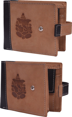 

Krosshorn Men Brown Genuine Leather Wallet(14 Card Slots)