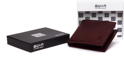 

U+N Men Brown Genuine Leather Wallet(7 Card Slots), Bombay brown
