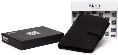 

U+N Men Brown Genuine Leather Wallet(10 Card Slots)